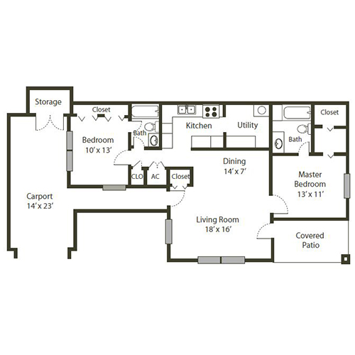 Lake Shore Village two bedroom, two bath